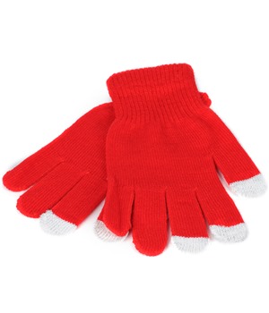 CELLFISH rukavice pro dotykov displej Winter Classic erven