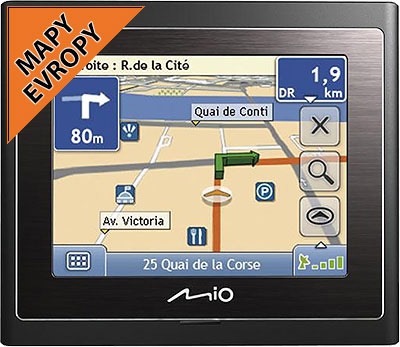 Klikem zavřete okno Náhled GPS navigace MIO Moov 200UQ, SIRF3, HDD 1GB, mapy Evropy (38 států)+cykloturistická mapa ČR a SR