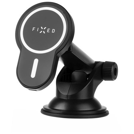 FIXED MagClick XL 15Wdrk s bezdrtovm nabjenm a podporou MagSafe na sklo nebo palubn desku ern