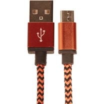 CELLFISH USB-A / micro USB 1m opleten oranov kabel