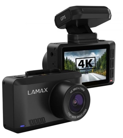 LAMAX T10 4K GPS s hlenm radar kamera do auta ern Kingston microSDXC 128GB Canvas Select Plus + SD adaptr ,Samsung EVO Plus microSDXC 128GB + SD adaptr 