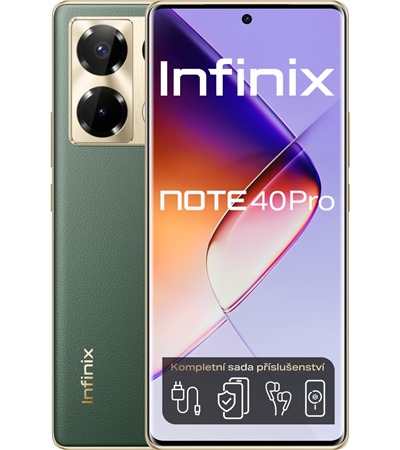 Infinix Note 40 Pro 12GB / 256GB Dual SIM Vintage Green ZDARMA 15W bezdrtov nabjeka ,LDNIO SC10610 prodluovac kabel 2m 10x zsuvka, 5x USB-A, 1x USB-C bl ,Bezdrtov nabjec stojnek Peak Design