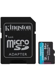 Kingston microSDXC 64GB Canvas Go! Plus + SD adaptr