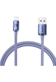 Baseus Crystal Shine Series USB-A / Lightning 20W 1,2m opletený fialový kabel