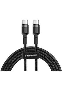 Baseus Cafule Series USB-C / USB-C 60W 1m opletený černý / šedý kabel