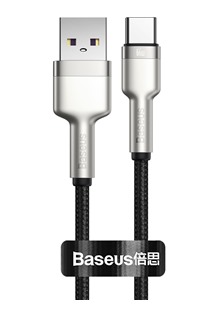 Baseus Cafule Series USB-A / USB-C 66W 0,25m opletený černý kabel