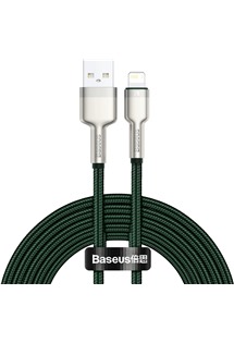Baseus Cafule Series USB-A / Lightning 2m opletený zelený kabel