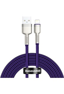 Baseus Cafule Series USB-A / Lightning 2m opletený fialový kabel