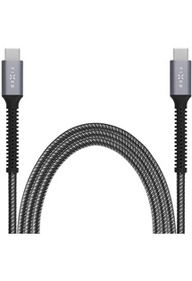 FIXED Armor USB-C / USB-C 240W PD 1,2m šedý opletený kabel
