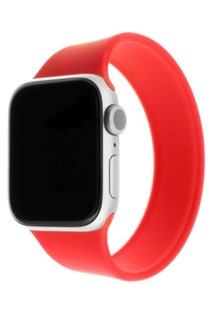 FIXED Silicone Strap elastický silikonový řemínek pro Apple Watch 42 / 44 / 45 / 49mm červený L