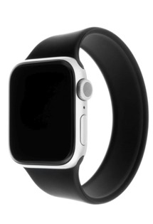 FIXED Silicone Strap elastický silikonový řemínek pro Apple Watch 42 / 44 / 45 / 49mm černý S