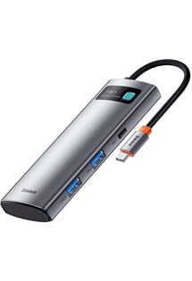 Baseus Metal Gleam 7v1 USB-C HUB šedý
