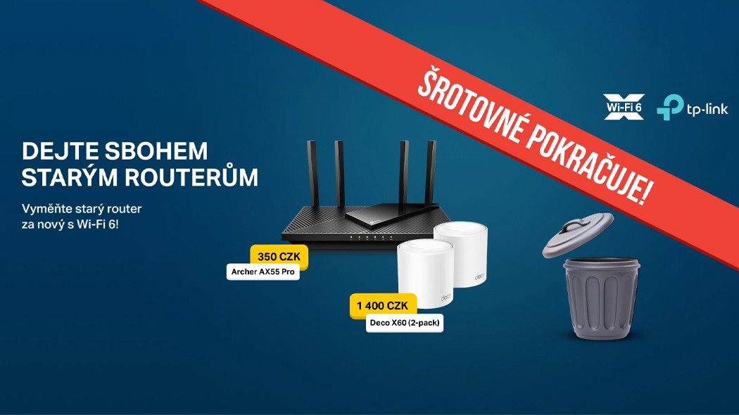 Získejte šrotovné až 3 500 Kč na nový router či mesh TP-Link
