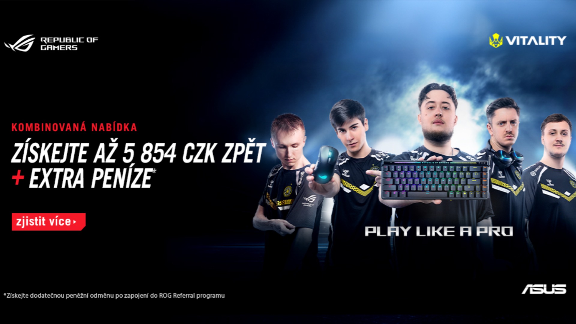 Získejte až 5 854 Kč zpět s ASUS ROG Cashback + bonusy za doporučení