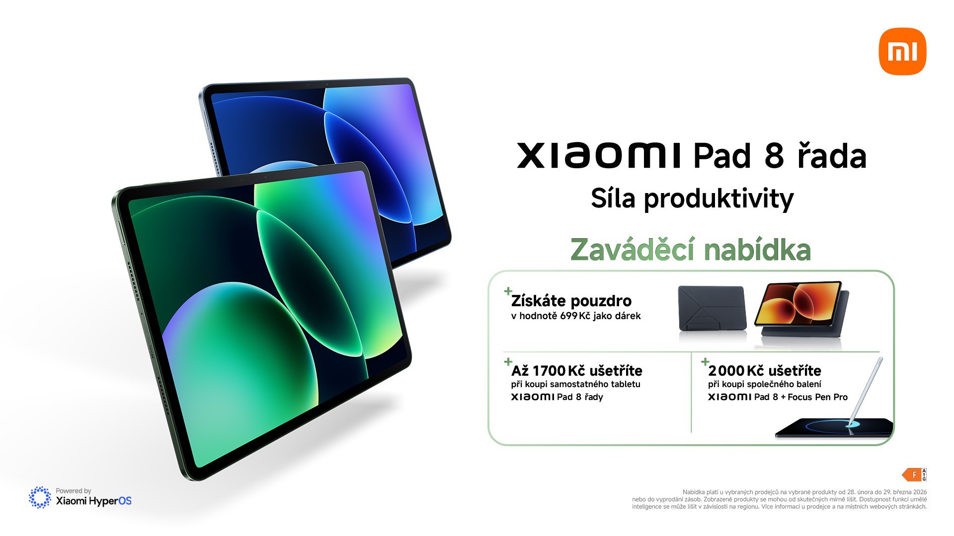 Xiaomi Pad 8 řada zaváděcí nabídka