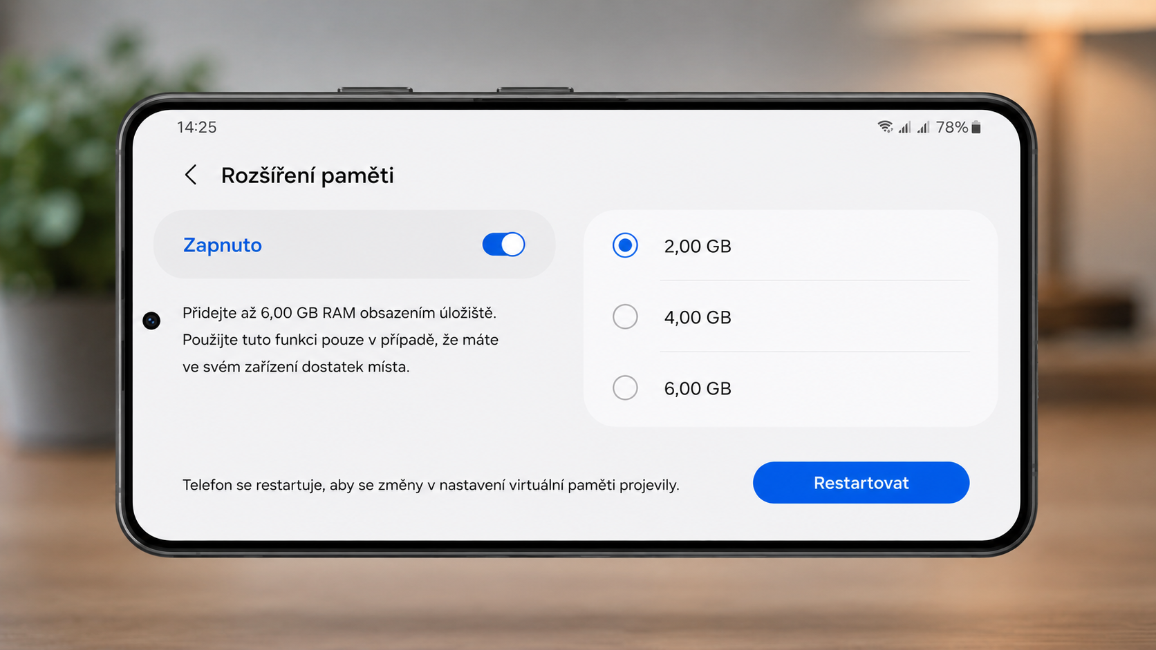 Virtuální RAM v Android telefonu