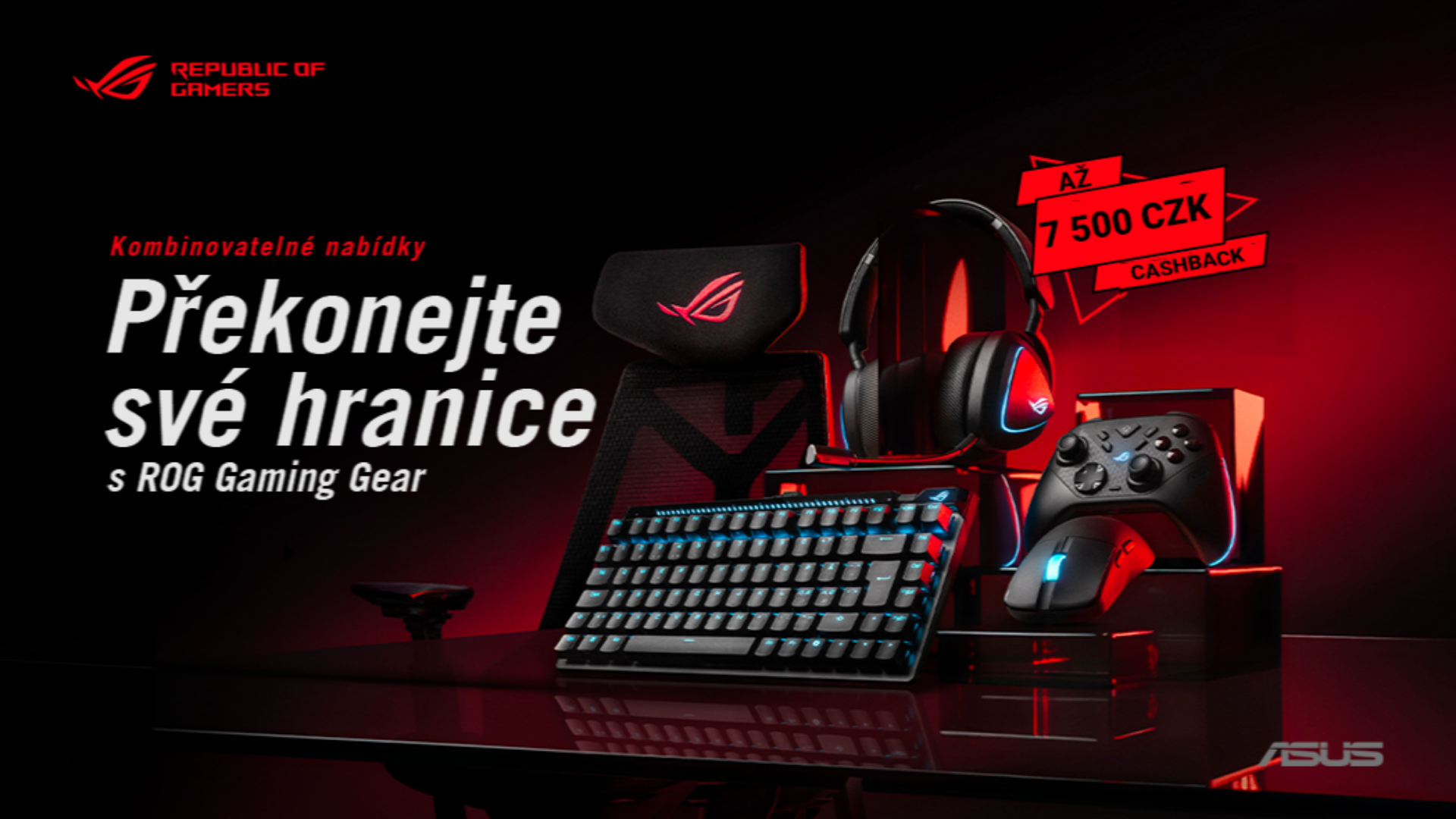 ASUS Cashback: Získej až 7 500 Kč zpět na ROG gaming gear
