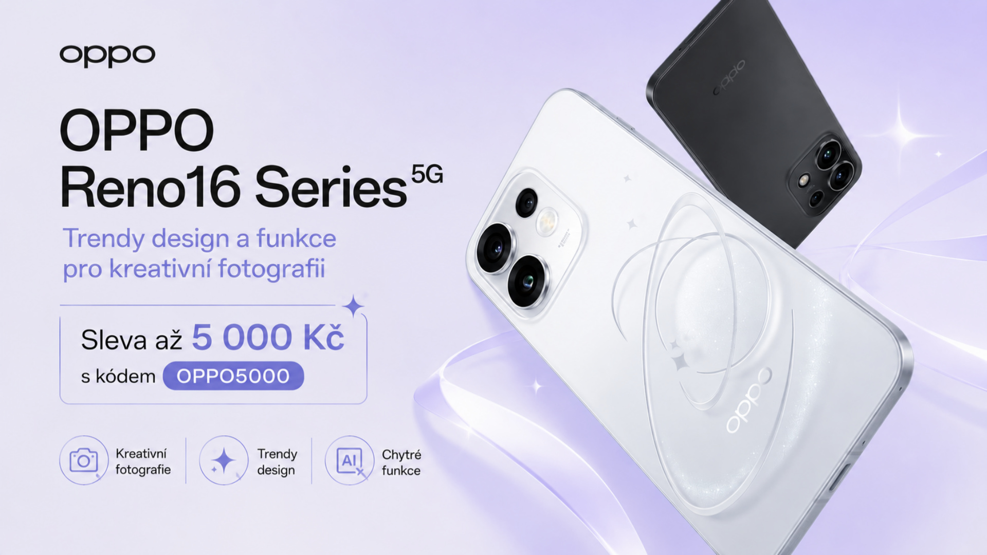 OPPO Reno16 a Reno16 Pro: AI telefon nové generace se slevou až 5 000 Kč