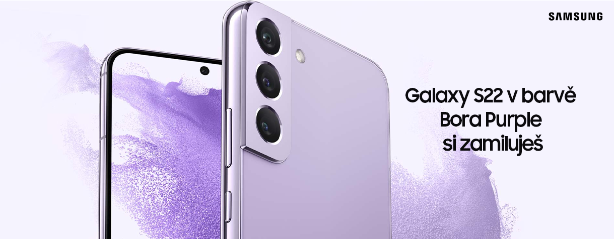 Galaxy S22 v unikátní fialové