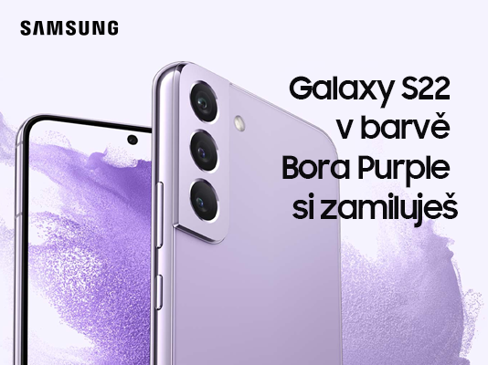Galaxy S22 v unikátní fialové