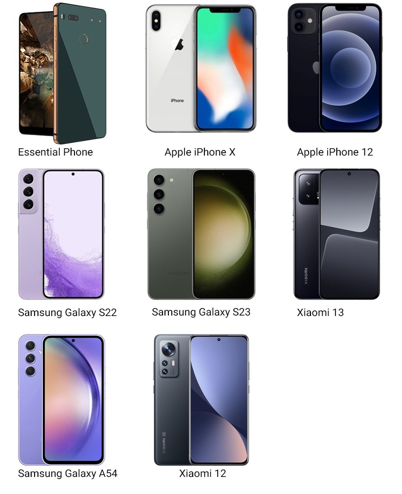 Porovnání designu telefonů