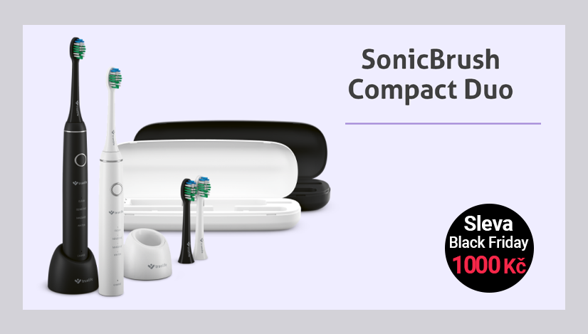 TrueLife SonicBrush Compact Duo 2ks zubních kartáčků černý a bílý