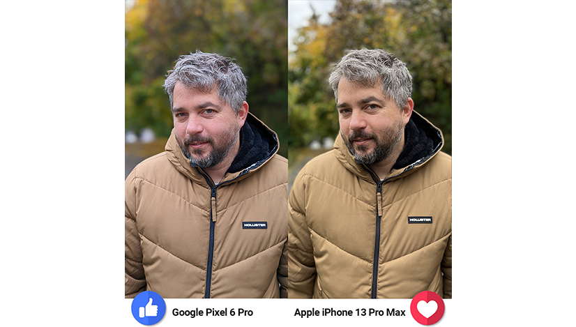Porovnání Pixel 6 Pro vs iPhone 13 Pro Max portrét