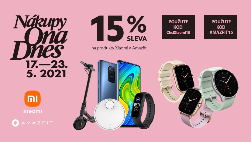 Nákupy Ona Dnes: ušetřete 15% na produktech Xiaomi a Amazfit!
