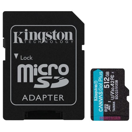 Kingston microSDXC 512GB Canvas Go! Plus + SD adaptér