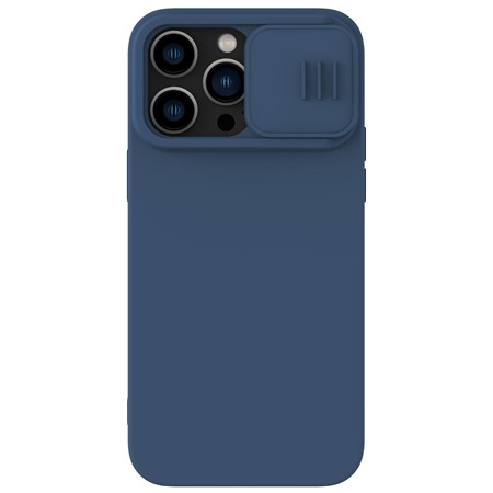 Nillkin CamShield Silky zadn silikonov kryt s krytkou kamery pro Apple iPhone 14 Pro modr