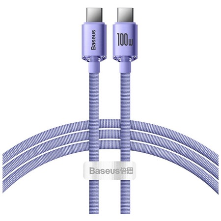 Baseus Crystal Shine Series USB-C / USB-C 100W 1,2m opleten fialov kabel