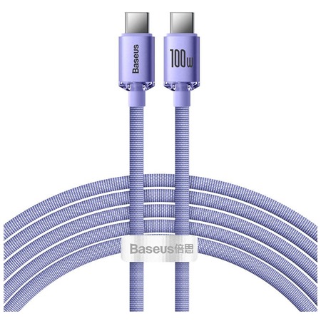 Baseus Crystal Shine Series USB-C / USB-C 100W 2m opleten fialov kabel