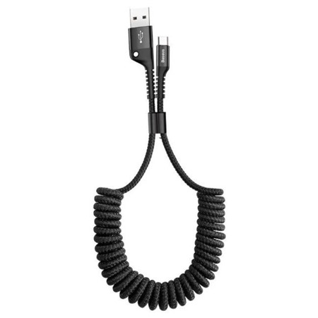 Baseus Fish Eye Spring USB-A / USB-C 1m ern kabel