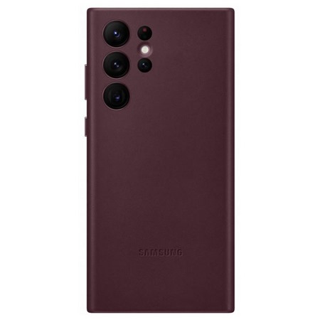 Samsung kožený zadní kryt pro Galaxy S22 Ultra červená Burgundy (EF-VS908LEEGWW)