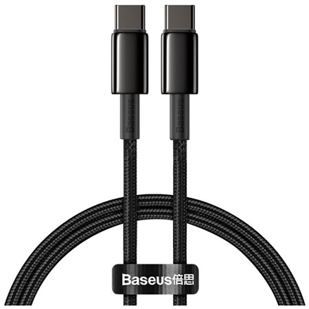 Baseus Tungsten Gold USB-C / USB-C 100W 1m opleten ern kabel