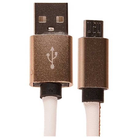 CellFish USB / micro USB, 1m koženkový bílý kabel pro další zařízení (dárek)