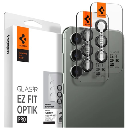 Spigen EZ Fit Optik Pro tvrzen sklo na oky fotoapartu pro Samsung Galaxy S24 / S23 / S23+ 2ks ern