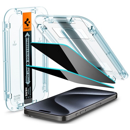 Spigen Glass tR EZ Fit HD Privacy tvrzen sklo pro Apple iPhone 15 Pro