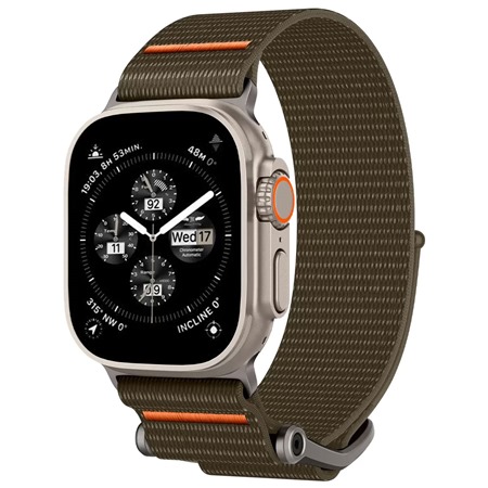 Spigen DuraPro Flex Ultra Band nylonov emnek pro Apple Watch 42 / 44 / 45 / 49mm khaki