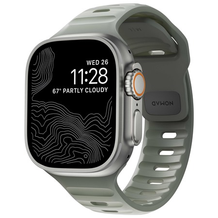 Nomad Sport Strap emnek pro Apple Watch Ultra 42 / 44  / 45 / 49mm M / L zelen