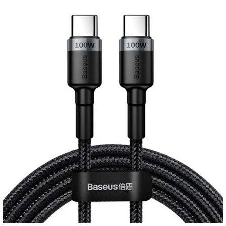 Baseus Cafule 100W USB-C / USB-C 2m černý opletený kabel