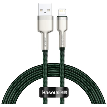 Baseus Cafule Series USB-A / Lightning 1m opleten zelen kabel