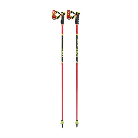 LEKI Poles, Venom GS 3D, bright red-black-neonyellow, 110