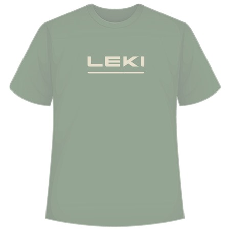 LEKI Logo T-Shirt LEKI, smokegreen-cremewhite, L