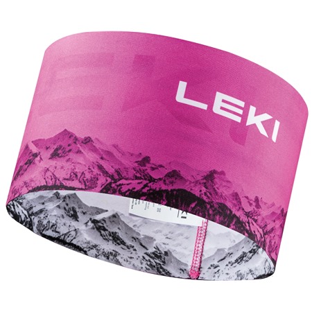 LEKI XC Headband, neonpink-white, One size