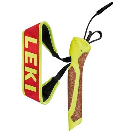 LEKI Nordic FRT CorTec neongelb mit Biathlonschlaufe rot / gelb