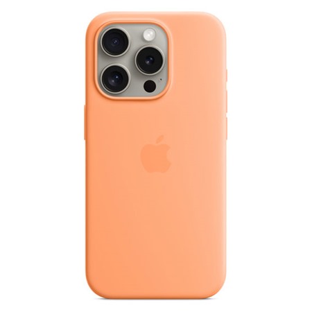 Apple silikonov zadn kryt s podporou MagSafe pro Apple iPhone 15 Pro sorbetov oranov