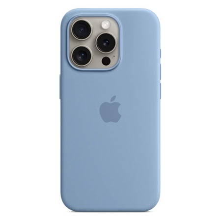 Apple silikonov zadn kryt s podporou MagSafe pro Apple iPhone 15 Pro ledov modr