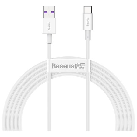 Baseus Superior Series USB-A / USB-C 66W 2m bilý kabel - zánovní