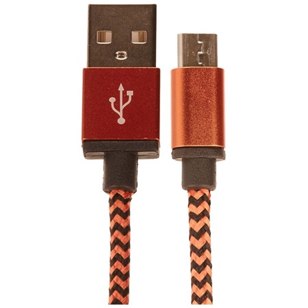 CELLFISH USB-A / micro USB 1m opleten oranov kabel